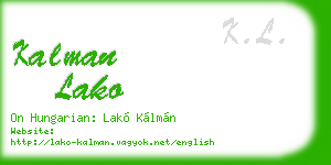 kalman lako business card