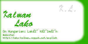 kalman lako business card